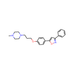 CN1CCN(CCCOc2ccc(-c3cc(-c4ccccc4)no3)cc2)CC1 ZINC000028374560