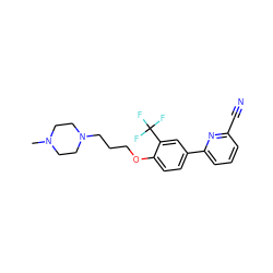 CN1CCN(CCCOc2ccc(-c3cccc(C#N)n3)cc2C(F)(F)F)CC1 ZINC000058602953