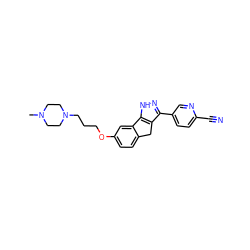 CN1CCN(CCCOc2ccc3c(c2)-c2[nH]nc(-c4ccc(C#N)nc4)c2C3)CC1 ZINC000028951659