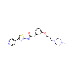 CN1CCN(CCCOc2cccc(CC(=O)Nc3nc(-c4ccncc4)cs3)c2)CC1 ZINC000202492786