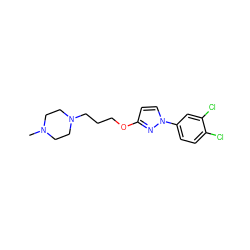 CN1CCN(CCCOc2ccn(-c3ccc(Cl)c(Cl)c3)n2)CC1 ZINC000095556215