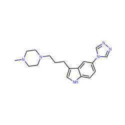 CN1CCN(CCCc2c[nH]c3ccc(-n4cnnc4)cc23)CC1 ZINC000022446222