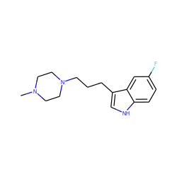 CN1CCN(CCCc2c[nH]c3ccc(F)cc23)CC1 ZINC000066251145