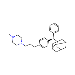 CN1CCN(CCCc2ccc([C@@H](c3ccccc3)C34CC5CC(CC(C5)C3)C4)cc2)CC1 ZINC000095562200