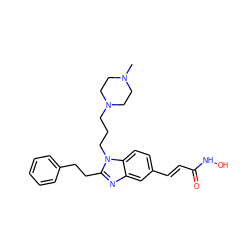 CN1CCN(CCCn2c(CCc3ccccc3)nc3cc(/C=C/C(=O)NO)ccc32)CC1 ZINC000038335459