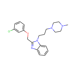 CN1CCN(CCCn2c(COc3cccc(Cl)c3)nc3ccccc32)CC1 ZINC000029131310