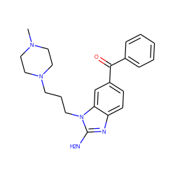 CN1CCN(CCCn2c(N)nc3ccc(C(=O)c4ccccc4)cc32)CC1 ZINC000084705144