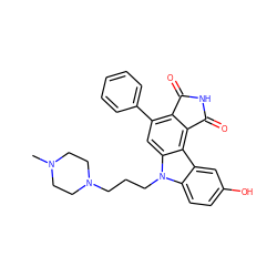 CN1CCN(CCCn2c3ccc(O)cc3c3c4c(c(-c5ccccc5)cc32)C(=O)NC4=O)CC1 ZINC000040845131