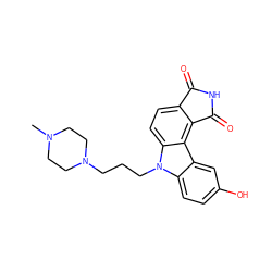 CN1CCN(CCCn2c3ccc(O)cc3c3c4c(ccc32)C(=O)NC4=O)CC1 ZINC000040420320