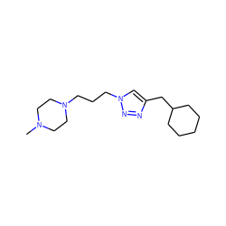 CN1CCN(CCCn2cc(CC3CCCCC3)nn2)CC1 ZINC000066104311