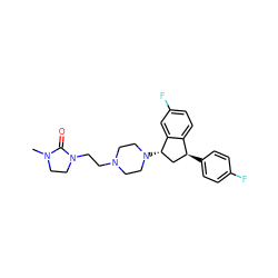 CN1CCN(CCN2CCN([C@H]3C[C@H](c4ccc(F)cc4)c4ccc(F)cc43)CC2)C1=O ZINC000026296475