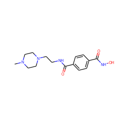 CN1CCN(CCNC(=O)c2ccc(C(=O)NO)cc2)CC1 ZINC000095586242