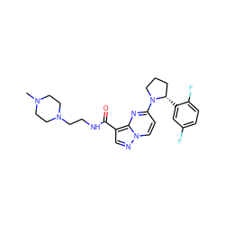 CN1CCN(CCNC(=O)c2cnn3ccc(N4CCC[C@@H]4c4cc(F)ccc4F)nc23)CC1 ZINC000169704239