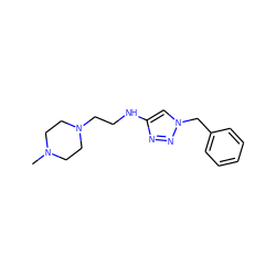 CN1CCN(CCNc2cn(Cc3ccccc3)nn2)CC1 ZINC000209665670