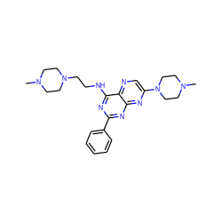 CN1CCN(CCNc2nc(-c3ccccc3)nc3nc(N4CCN(C)CC4)cnc23)CC1 ZINC000147628525