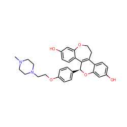 CN1CCN(CCOc2ccc([C@@H]3Oc4cc(O)ccc4C4=C3c3ccc(O)cc3OCC4)cc2)CC1 ZINC000049035092