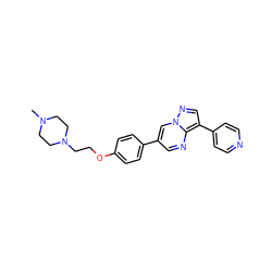 CN1CCN(CCOc2ccc(-c3cnc4c(-c5ccncc5)cnn4c3)cc2)CC1 ZINC000040394318