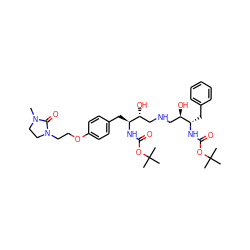 CN1CCN(CCOc2ccc(C[C@H](NC(=O)OC(C)(C)C)[C@H](O)CNC[C@@H](O)[C@H](Cc3ccccc3)NC(=O)OC(C)(C)C)cc2)C1=O ZINC000026151748