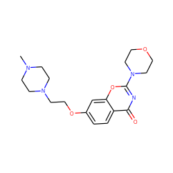 CN1CCN(CCOc2ccc3c(=O)nc(N4CCOCC4)oc3c2)CC1 ZINC000028713190