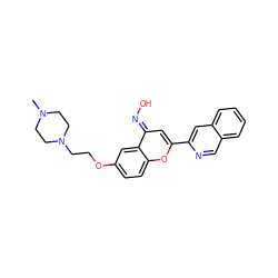 CN1CCN(CCOc2ccc3oc(-c4cc5ccccc5cn4)c/c(=N\O)c3c2)CC1 ZINC000117381618