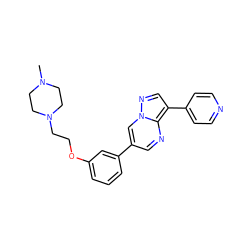 CN1CCN(CCOc2cccc(-c3cnc4c(-c5ccncc5)cnn4c3)c2)CC1 ZINC000040394974