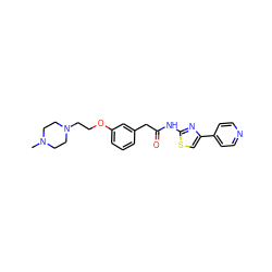 CN1CCN(CCOc2cccc(CC(=O)Nc3nc(-c4ccncc4)cs3)c2)CC1 ZINC000202492645