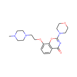 CN1CCN(CCOc2cccc3c(=O)nc(N4CCOCC4)oc23)CC1 ZINC000064453983