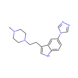 CN1CCN(CCc2c[nH]c3ccc(-n4cnnc4)cc23)CC1 ZINC000022446212