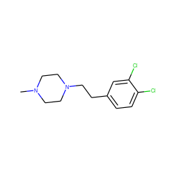 CN1CCN(CCc2ccc(Cl)c(Cl)c2)CC1 ZINC000022028901