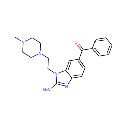 CN1CCN(CCn2c(N)nc3ccc(C(=O)c4ccccc4)cc32)CC1 ZINC000084705142