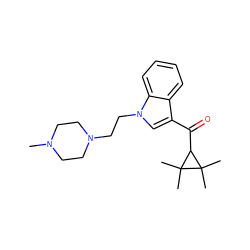 CN1CCN(CCn2cc(C(=O)C3C(C)(C)C3(C)C)c3ccccc32)CC1 ZINC000035814495