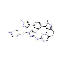 CN1CCN(CCn2ccc(Nc3ncc4c(n3)-c3c(nn(C)c3-c3ccc(-c5cnn(C)c5)cc3)CC4)n2)CC1 ZINC000205267880