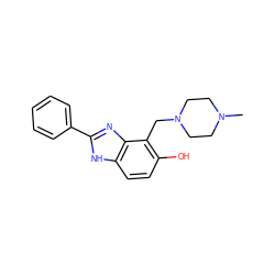 CN1CCN(Cc2c(O)ccc3[nH]c(-c4ccccc4)nc23)CC1 ZINC000084604471