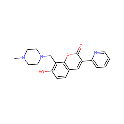 CN1CCN(Cc2c(O)ccc3cc(-c4ccccn4)c(=O)oc23)CC1 ZINC000019902416