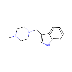 CN1CCN(Cc2c[nH]c3ccccc23)CC1 ZINC000019536799