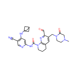 CN1CCN(Cc2cc3c(nc2C=O)N(C(=O)Nc2cc(NC45CC(C4)C5)c(C#N)cn2)CCC3)C(=O)C1 ZINC001772648064