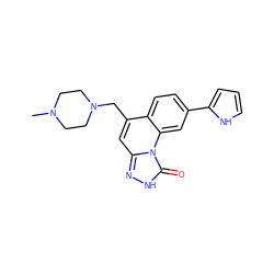 CN1CCN(Cc2cc3n[nH]c(=O)n3c3cc(-c4ccc[nH]4)ccc23)CC1 ZINC000084602834