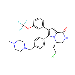 CN1CCN(Cc2ccc(-c3c(-c4cccc(OC(F)(F)F)c4)cc4n3[C@@H](CCCl)CNC4=O)cc2)CC1 ZINC000207203703