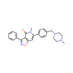 CN1CCN(Cc2ccc(-c3cc4onc(-c5ccccc5)c4c(=O)n3C)cc2)CC1 ZINC000028879252