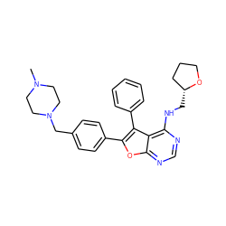 CN1CCN(Cc2ccc(-c3oc4ncnc(NC[C@@H]5CCCO5)c4c3-c3ccccc3)cc2)CC1 ZINC000028879204