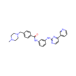 CN1CCN(Cc2ccc(C(=O)Nc3cccc(Nc4nccc(-c5cccnc5)n4)c3)cc2)CC1 ZINC000022794841