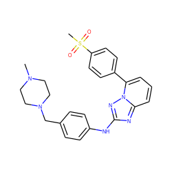 CN1CCN(Cc2ccc(Nc3nc4cccc(-c5ccc(S(C)(=O)=O)cc5)n4n3)cc2)CC1 ZINC000096169611