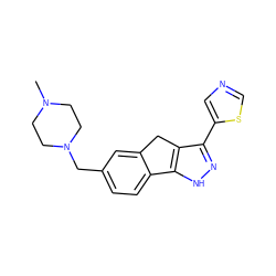 CN1CCN(Cc2ccc3c(c2)Cc2c(-c4cncs4)n[nH]c2-3)CC1 ZINC000036338886