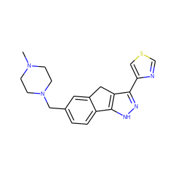 CN1CCN(Cc2ccc3c(c2)Cc2c(-c4cscn4)n[nH]c2-3)CC1 ZINC000036338817