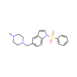 CN1CCN(Cc2ccc3c(ccn3S(=O)(=O)c3ccccc3)c2)CC1 ZINC000043196748