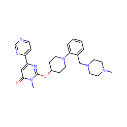 CN1CCN(Cc2ccccc2N2CCC(Oc3nc(-c4ccncn4)cc(=O)n3C)CC2)CC1 ZINC000146527758