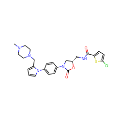 CN1CCN(Cc2cccn2-c2ccc(N3C[C@H](CNC(=O)c4ccc(Cl)s4)OC3=O)cc2)CC1 ZINC000299867857