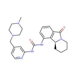 CN1CCN(Cc2ccnc(NC(=O)Nc3cccc4c3[C@@H]3CCCCN3C4=O)c2)CC1 ZINC000653733706