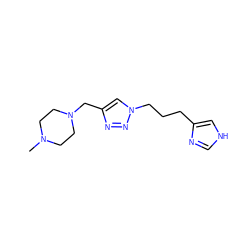 CN1CCN(Cc2cn(CCCc3c[nH]cn3)nn2)CC1 ZINC000066166647