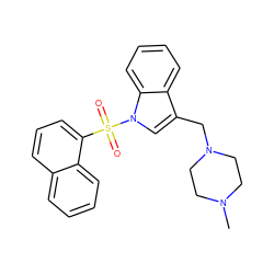 CN1CCN(Cc2cn(S(=O)(=O)c3cccc4ccccc34)c3ccccc23)CC1 ZINC001772586208